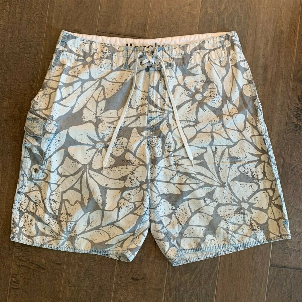 Honolua Surf Co Luxury Board Shorts Hawaiian Tropical Nylon Blend Swim Trunks 36